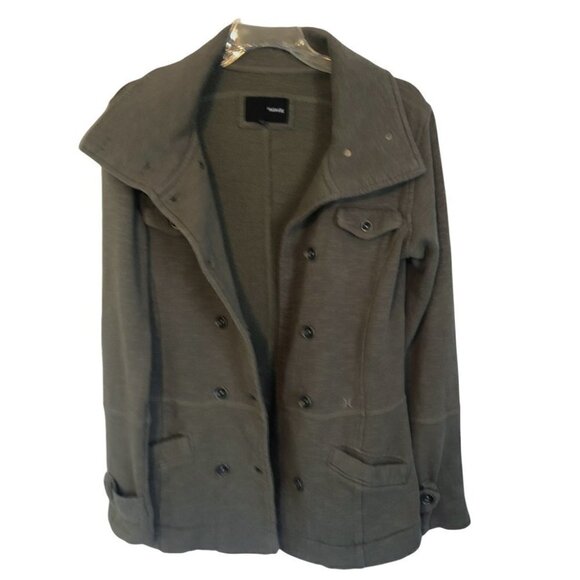 Hurley Cotton Blazer Ladies Sm Heathered Army Green - Picture 3 of 13